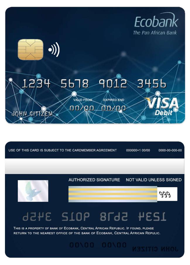 Central African Republic Ecobank  bank visa card
